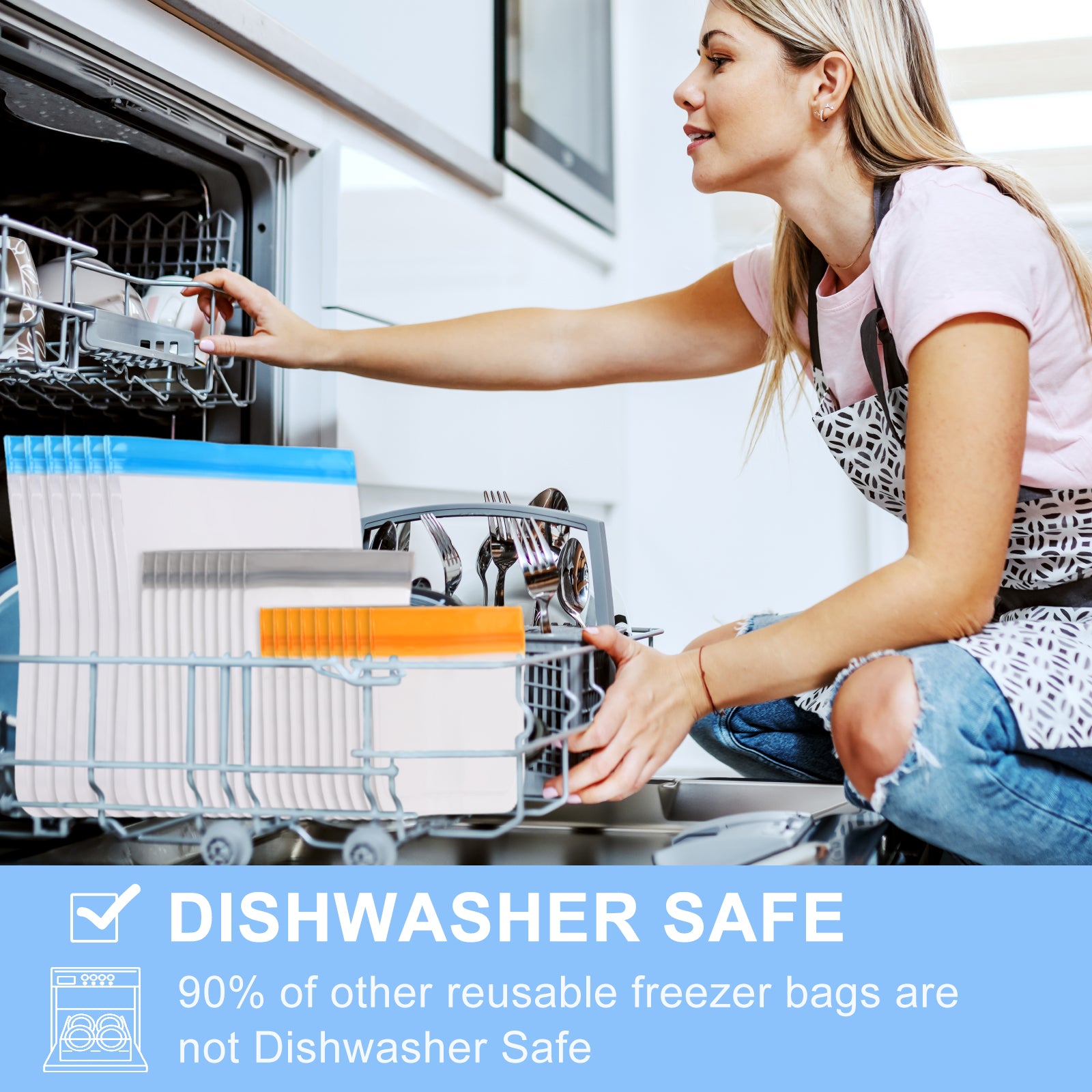 9 Pack Dishwasher Safe Reusable Sandwich Bags – Lerine