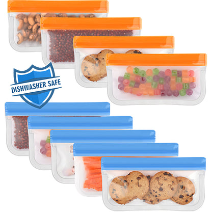 9 Pack Dishwasher Safe Reusable Snack Bags